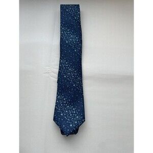 Robert Graham Men's Tie Blue Floral 56.5" Long 3.5" Wide Silk USA Necktie Office